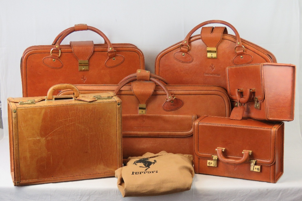 Ferrari Testarossa luggage set by Schedoni including; holdall, two suitcases, briefcase,