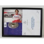 A signed photographic montage featuring signed photo of Christiano DaMatta,