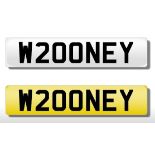 Registration Plate 'W200NEY' (W Rooney) on retention. Reduced buyers premium 15.5% + VAT.