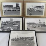 Five black and white photographs of Silverstone Race Course c1950s Daily Express BRDC Mettings,