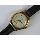 A vintage 9ct gold Avia ladies manual wristwatch having cream dial with gilded Arabic numerals and