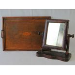 A Victorian 'servants room' toilet mirror on shaped stand,
