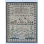 A George IV silk sampler by Elizabeth Curtis Adams,