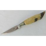 A hunting dagger with deer slot handle, marked Solingen to blade.