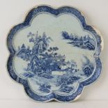 An 18thC Chinese export blue and white stand,