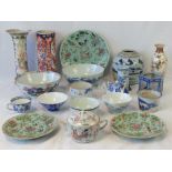 A quantity of assorted Chinese ceramics including vases, plates, dishes, bowls, all a/f.