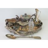 A quantity of silver plated wares including; a beaker bearing emblem and Paris upon,