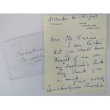 A letter from Clementine Spencer Churchill, signed and dated December the 1st 1968,