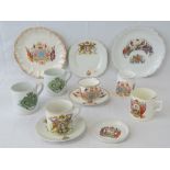 A small quantity of Royal Commemorative ware; cups, pin dishes,