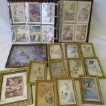 A collection of vintage Rene Cloke fairy postcards printed by Valentine & Sons ltd,