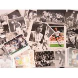 A quantity of press photographs of football events and players including; Peter Nicholas,