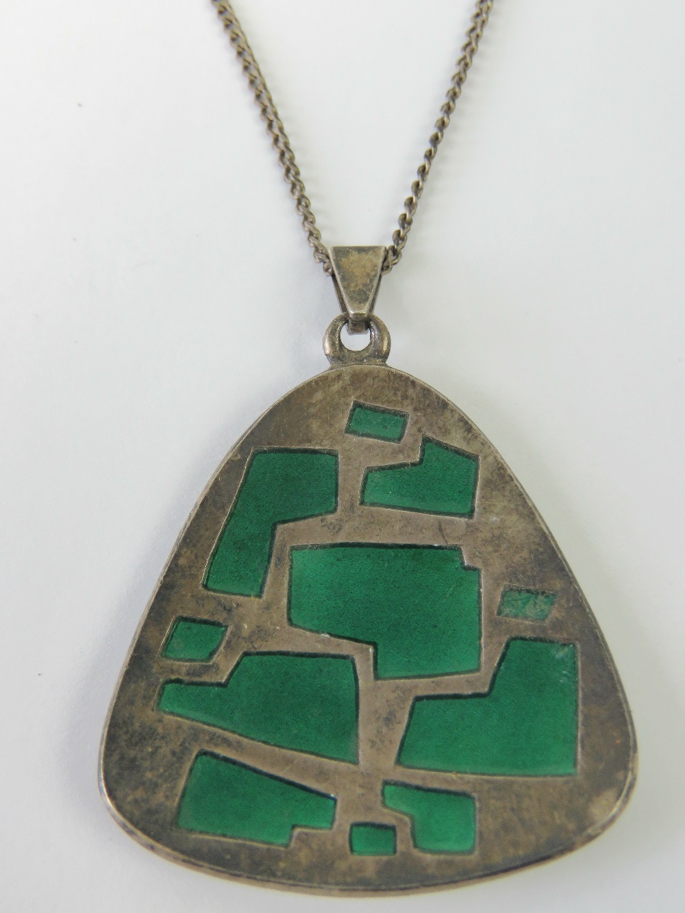 A David Anderson Sterling silver pendant designed by Willy Winnaess c1950's having London import