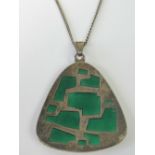 A David Anderson Sterling silver pendant designed by Willy Winnaess c1950's having London import