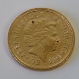 A mint and uncirculated 22ct gold 2015 Elizabeth II full sovereign, 8g.