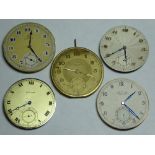 A collection of Gents size slim profile pocket watch movements, mostly Swiss,