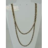 A 9ct gold fancy link chain, hallmarked 375, 76cm in length, 7.3g.