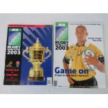 A Rugby World Cup 2003 Official Match Day Programme (Australia Vs England Final) and Official