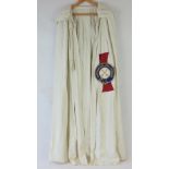 A full-length Masonic cloak bearing medallion for Northumberland and Durham Lodge featuring crossed