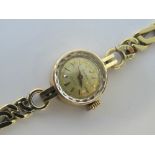 A 18ct gold Rolex Orchid ladies cocktail watch on 14ct gold fancy link bracelet, dial, crown,