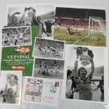 A quantity of photos signed by Alan Sunderland together with an unsigned Cup Final Souvenir