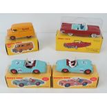 Dinky Toys; Cabriolet Ford Thunderbird No 555, Triumph TR2 Sports No 111 (x2),