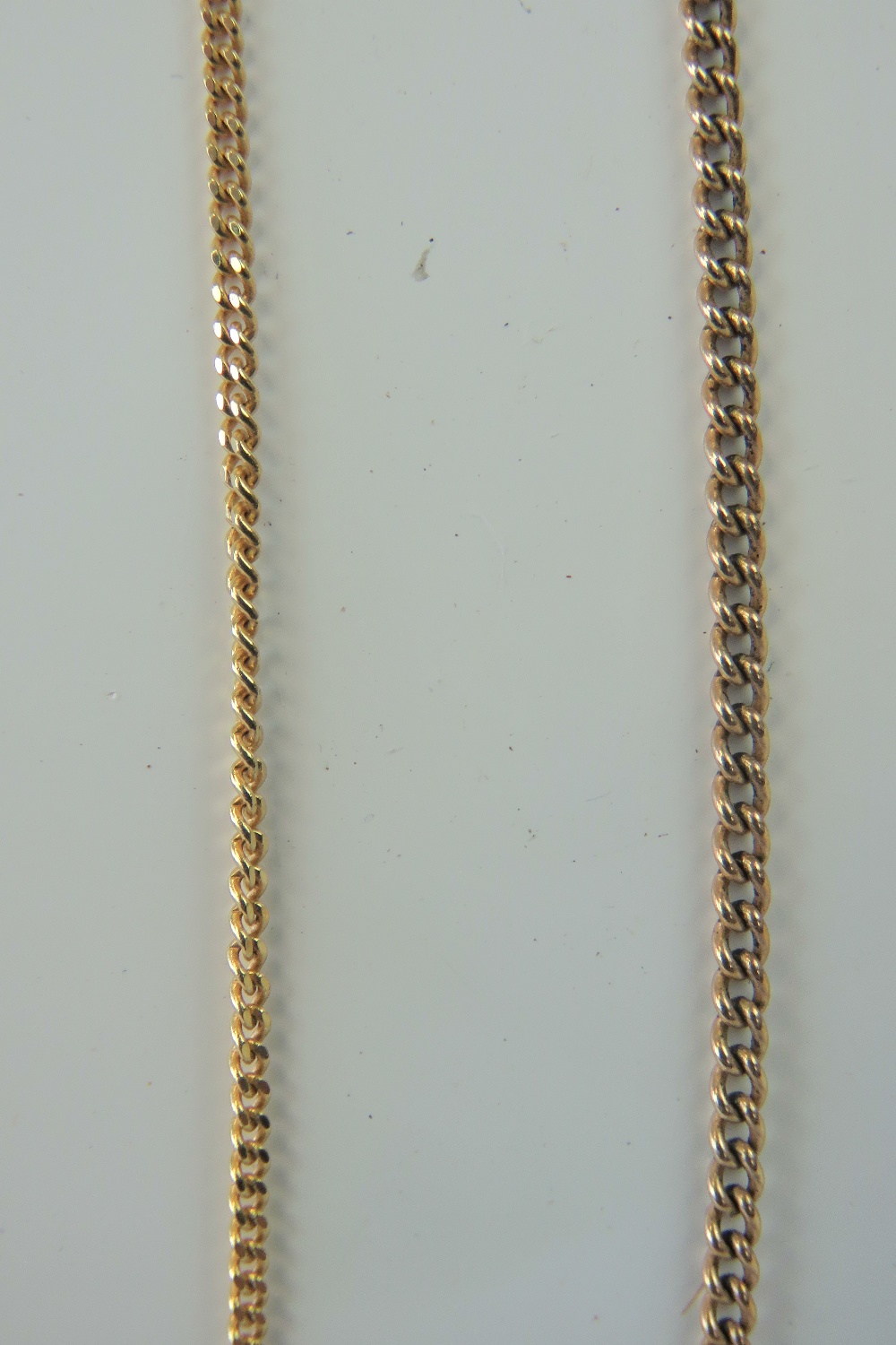 Two 9ct gold fine link chains, 64cm and 46cm respective lengths, 8. - Image 2 of 2