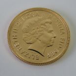 A mint and uncirculated 22ct gold 2015 Elizabeth II full sovereign, 8g.