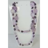 A handmade Amethyst bead necklace,