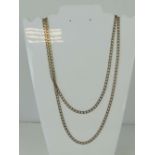 A 9ct gold flattened curb link necklace, stamped 375, measuring 76cm in length, 8.2g.