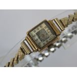 A vintage 18ct gold ladies watch, manual wind,
