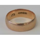 A 9ct rose gold ring, hallmarked London, size P-Q, 4.6g.