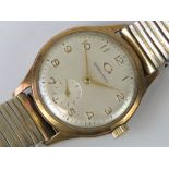 A 9ct gold Garrard wristwatch on expanding strap,