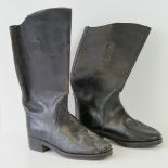 A matched pair of black leather WWII Ger
