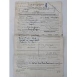 A WWII Royal Navy certificate of service