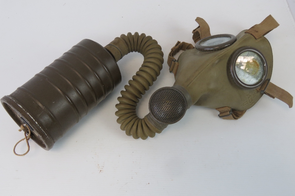 A Italian M31 military gasmask with extr