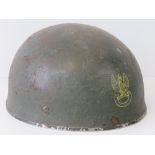 A British WWII paratrooper's helmet with