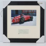 Juan Manuel Fangio, autograph in pencil