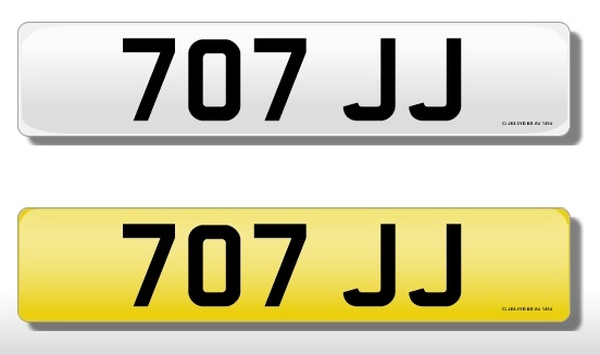 Registration Plate '707 JJ' on retention