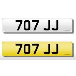 Registration Plate '707 JJ' on retention