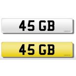 Registration Plate '45 GB' on retention. Reduced buyers premium 15.5% + VAT. SIA.