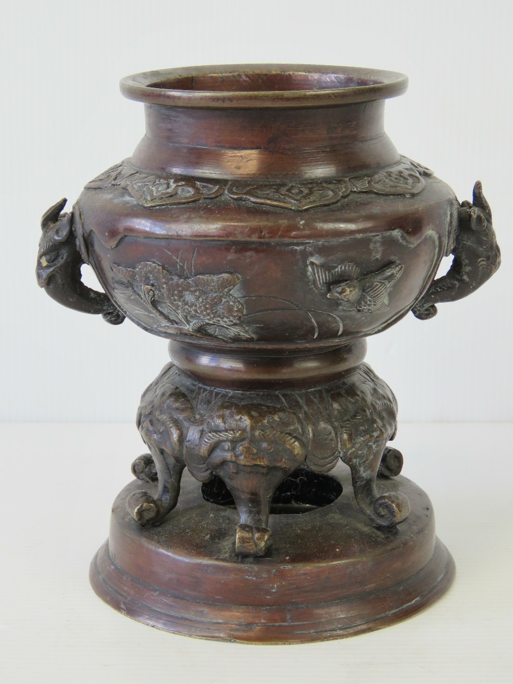 A 19th century Oriental censer on integr - Image 2 of 4