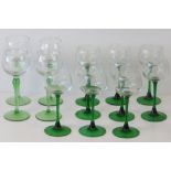 A quantity of vintage hock glasses with