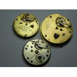 English Lever pocket watch movements. Th