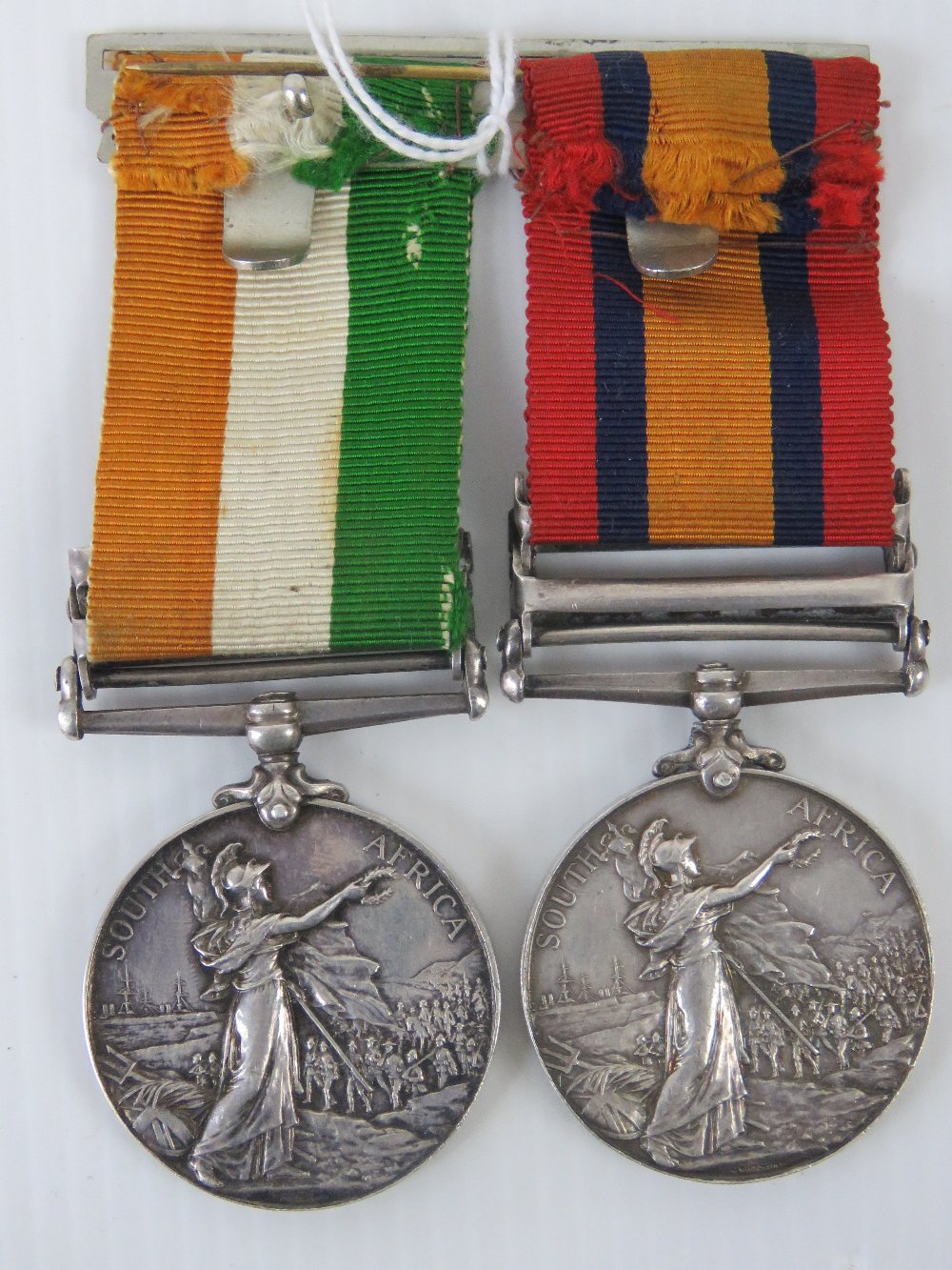 A pair of Queens South Africa and Kings South Africa medals QSA medal with Transvaal and Orange - Image 2 of 5