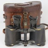 A pair of WWII German Artillery Officers binoculars made by Carl Zeiss, marked Silvamar 326500 6x,