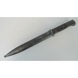 A WWII German military issue Mauser K98 rifle bayonet with scabbard,