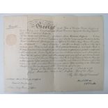 A WWI 1914 Indian Army Officers commission certificate,