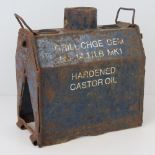 An inert British military issue bomb disposal charge, No14 Wedge.