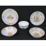 A Royal Doulton Winnie the Pooh Christening bowl and plate,