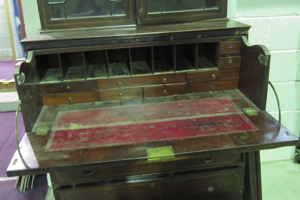 A 19th century mahogany bureau bookcase, - Image 2 of 2